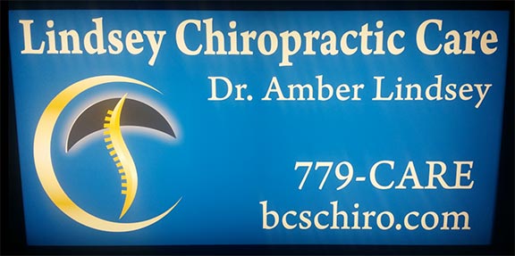 Lindsey Chiropractic Care office sign